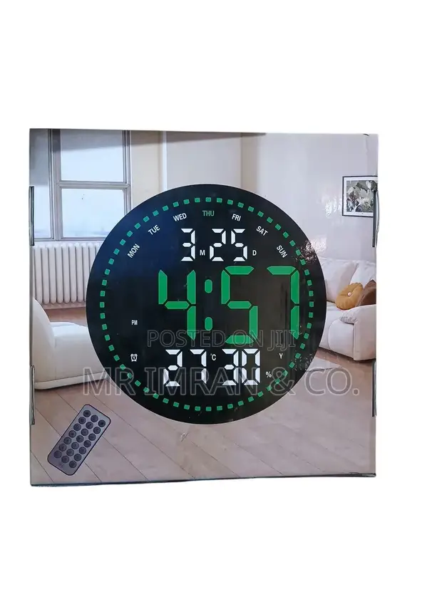 A&S Round LED Digital Wall Clock - 1