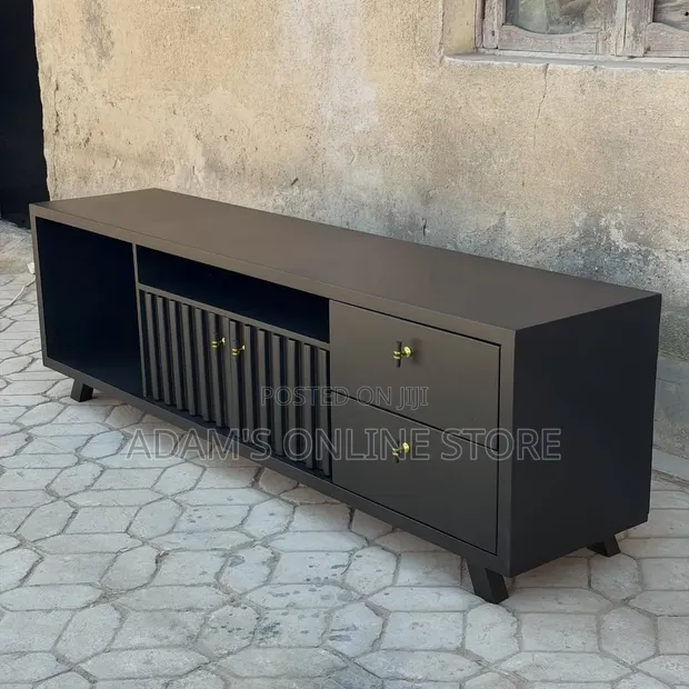 Black TV Stand Unit - 6ft Length - 1