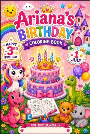Customised Birthday Colouring Book for Kids