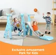 4-in-1 Indoor/Outdoor Kids Swing Set with Basketball Hoop - 1