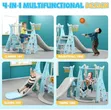 4-in-1 Indoor/Outdoor Kids Swing Set with Basketball Hoop - 3