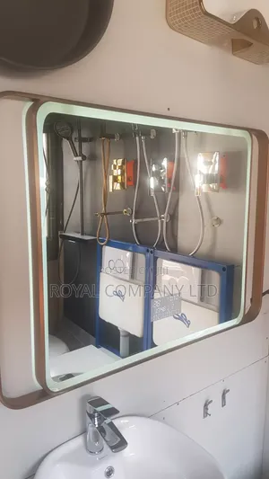 LED Mirror with Bluetooth & Anti-Fog - Gold Frame