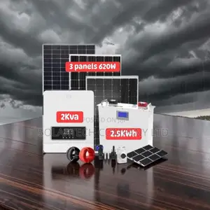 2.56kWh Hybrid Solar Kit with 24V Lithium Battery