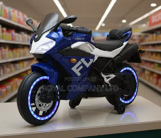 BRIO Electric Motorcycle for Kids - Blue - 1