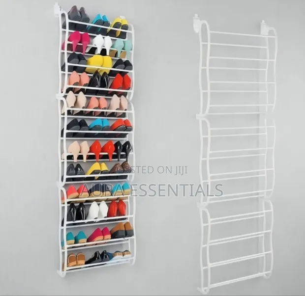 Metal 36-Pair Over-the-Door Shoe Rack - 1