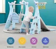4-in-1 Kids Indoor/Outdoor Swing Set with Basketball Hoop - 3