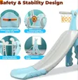 4-in-1 Kids Indoor/Outdoor Swing Set with Basketball Hoop - 4