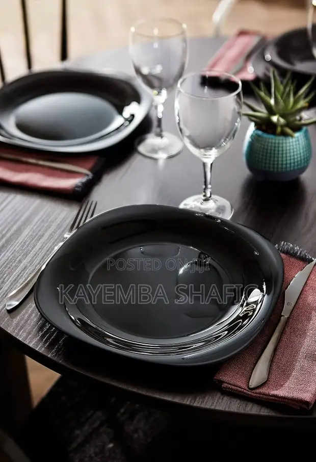 12pcs Luminarc Carine Black Dinner Plates Set - 1