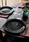 12pcs Luminarc Carine Black Dinner Plates Set - 1