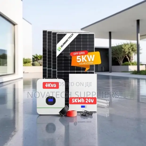 Complete 5kWh Hybrid Solar System with 4kVA Inverter & LiFePO4 Battery - 1