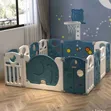 Foldable Kids Play Pen with Basketball Hoop - 2