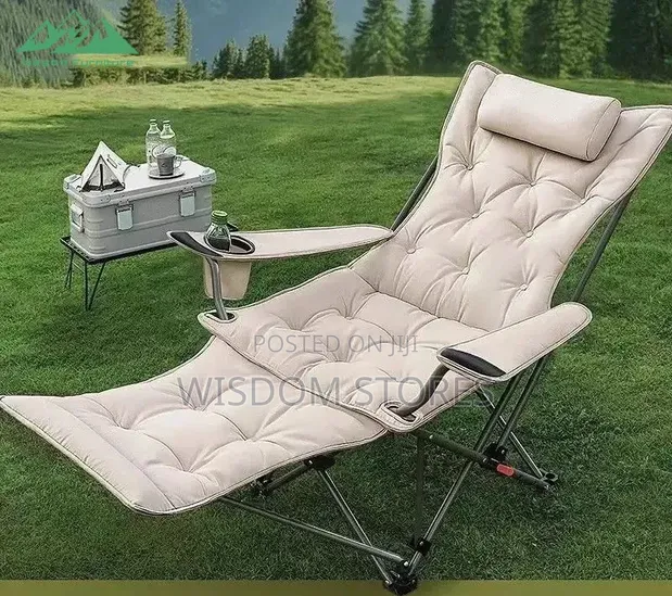Cotton Cushion Reclining Folding Chair - 4 Position - 1