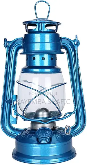 Vintage Blue Kerosene Wick Hurricane Lantern