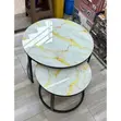 2-Piece Round Tempered Glass Nesting Coffee Table Set - 1