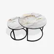 2-Piece Round Tempered Glass Nesting Coffee Table Set - 4
