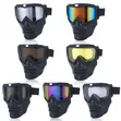 Skull Motorcycle Goggles with Removable Face Mask - 2