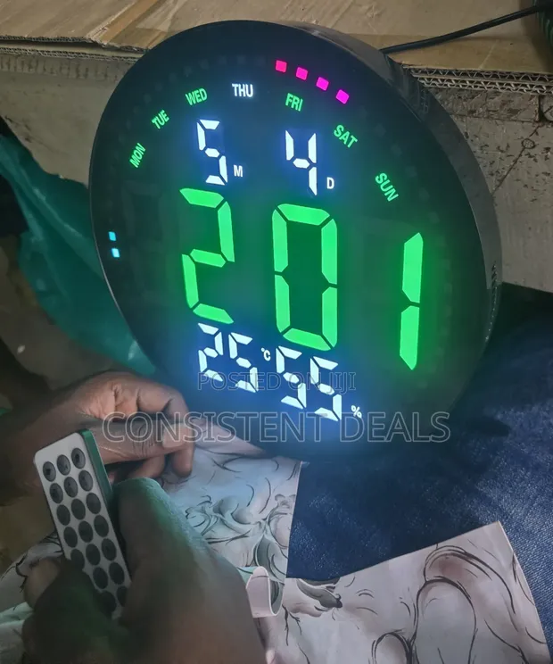 10" Large LED Digital Wall Clock with Remote - 1