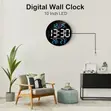 Digital LED Round Wall Clock - 10" Blue - 2