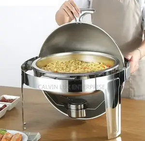 Round Chafing Dish with Glass Display