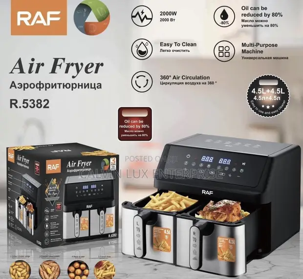 Brand New Double Air Fryer - 9L Total Capacity - 1