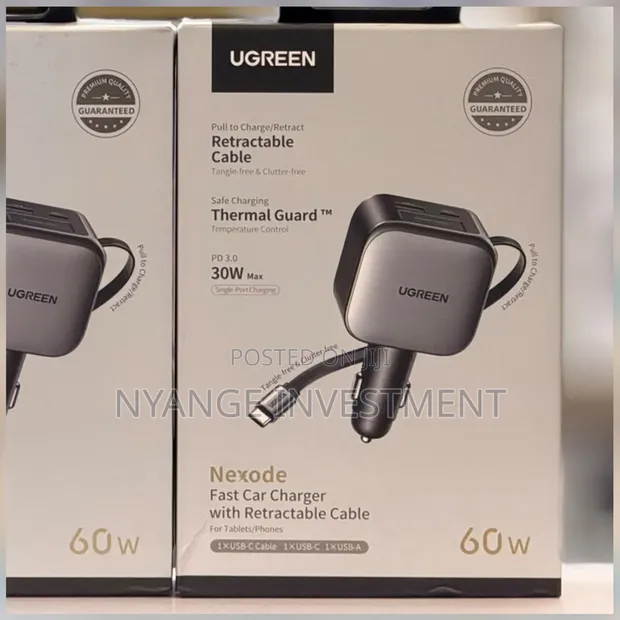Ugreen Nexode 60W Fast Car Charger - 1