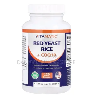 Red Yeast Rice 1200mg with CoQ10 & Garlic, 120 Capsules