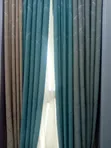 Elegant Teal and Beige Curtains - Sold Per Meter - 1