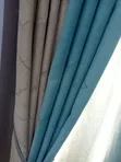 Elegant Teal and Beige Curtains - Sold Per Meter - 2