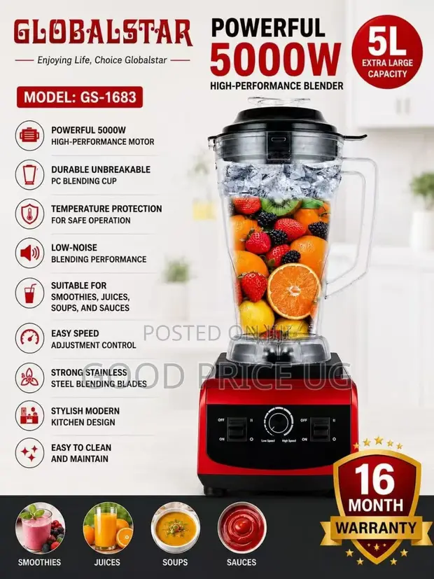 Globalstar GS-1683 High-Performance Blender 5L - 1