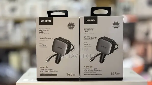 Ugreen 145W Retractable Car Charger with 60W USB-C Cable - 1