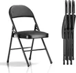 VECELO Portable Foldable Chair with PU Leather Seat (4-Pack) - 1