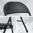VECELO Portable Foldable Chair with PU Leather Seat (4-Pack) - 2