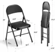 VECELO 4-Pack Padded Folding Chairs - 3