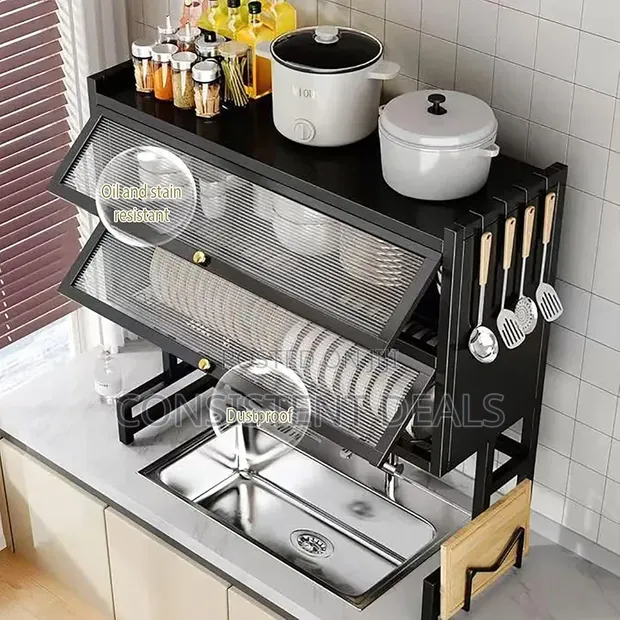 2-Tier Kitchen Utensil Holder & Dish Rack - 1