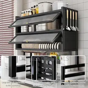 2-Tier Carbon Steel Kitchen Utensil Holder