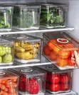Large Capacity Plastic Kitchen Storage Box with Handle - 1