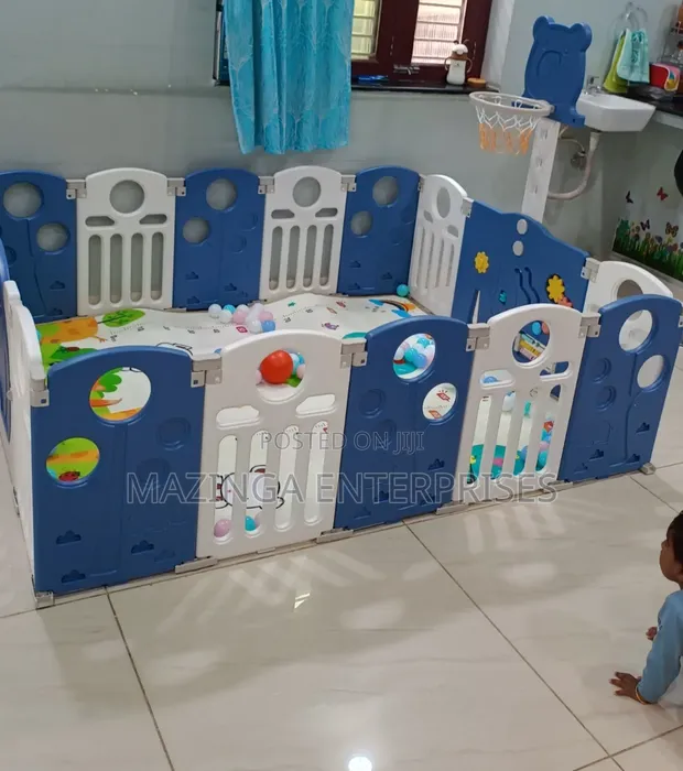 Lullispace Baby Playpen with Basketball Hoop - 1