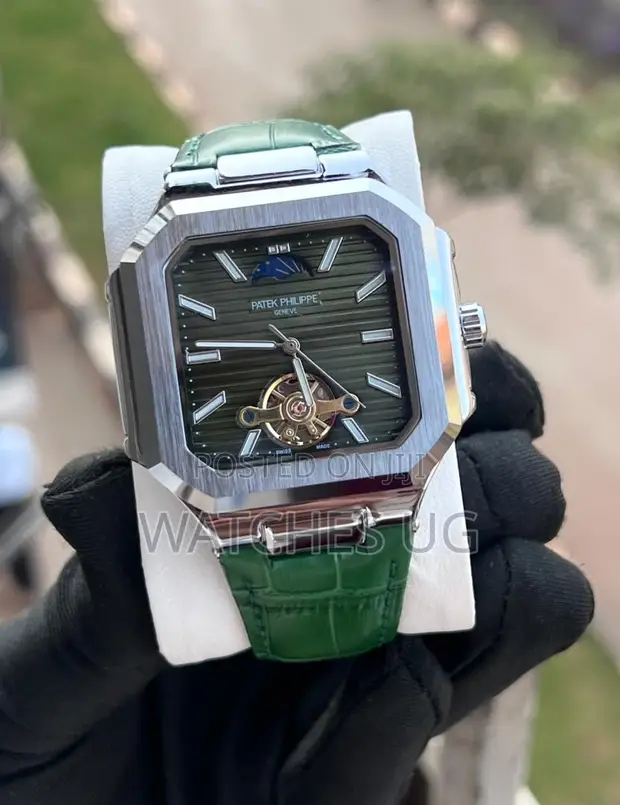 Patek Philippe Automatic Watch - Green Leather Strap - 1