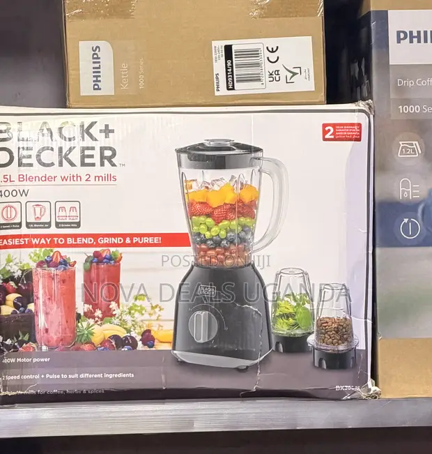 Black+Decker 1.5L Electric Blender with 2 Grinding Mills (400W) - 1