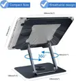 Adjustable Aluminum Laptop Stand with 360° Swivel Base - 1