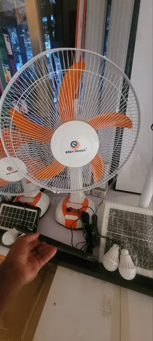Rechargeable Table Fan with 2 Bulbs