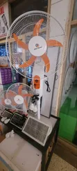 Rechargeable Standing Fan with Solar Panel and 2 Bulbs - 3