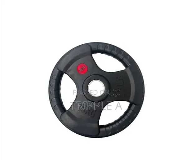 15kg Rubber-Coated Olympic Weight Plate (Tri-Grip) - 1
