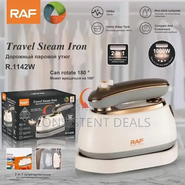 RAF Steam Iron R.1142w, 1000W, White - 1