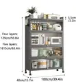 5-Tier Rolling Kitchen Rack Microwave Stand - 2