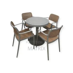 Dining Plastic Table with 4 Chairs
