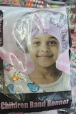 Children's Printed Satin Bonnet with Bow - 4