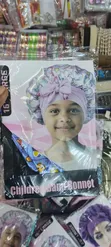 Children's Printed Satin Bonnet with Bow - 5