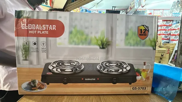 Globalstar Double Coil Electric Burner Hot Plate - Black - 1