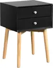Modern 2-Drawer Bedside Nightstand Table - 2